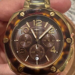 Michael Kors Gold and Brown Chronograph Watch